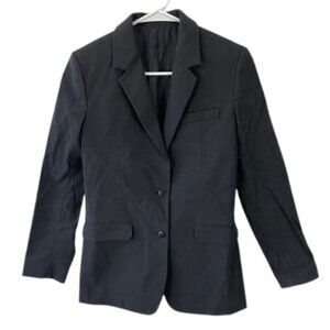 Helmut Lang Blazer Women’s Black Silk Tailored Coat Jacket Minimalist‎ Size 2